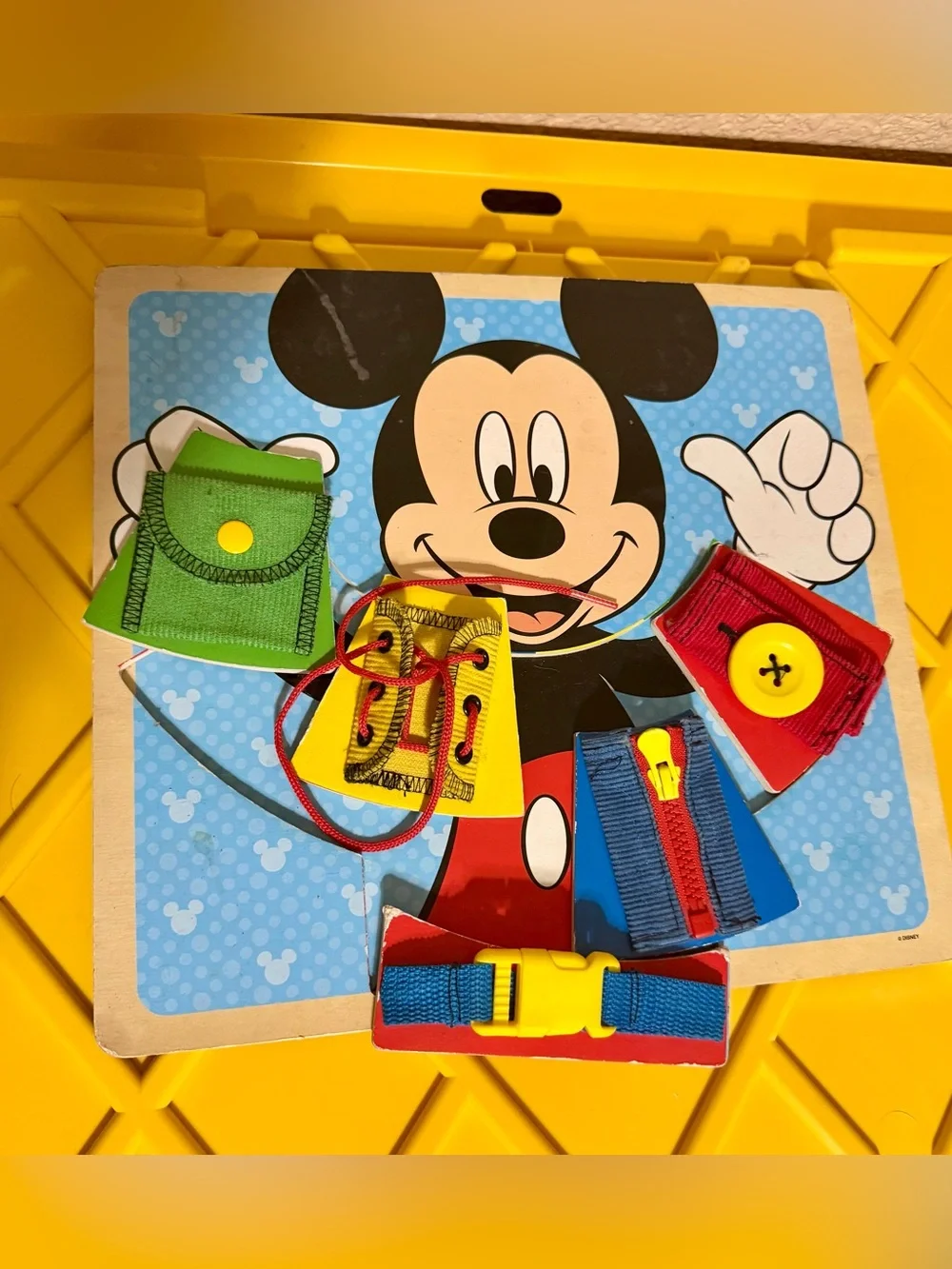 Melissa & Doug Disney Mickey Mouse Wooden Basic Skills Dressing Board Puzzle